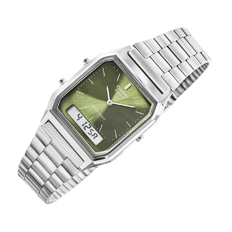Casio Vintage Dual Time Quartz Watch- AQ-230A-3A